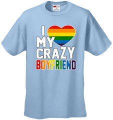 I Heart My Crazy Boyfriend Rainbow Pride Men's T-Shirt
