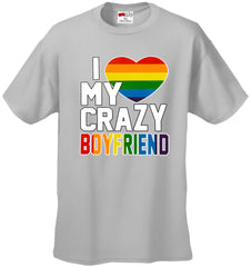 I Heart My Crazy Boyfriend Rainbow Pride Men's T-Shirt