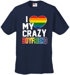 I Heart My Crazy Boyfriend Rainbow Pride Men's T-Shirt