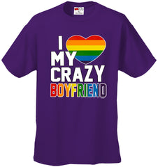 I Heart My Crazy Boyfriend Rainbow Pride Men's T-Shirt
