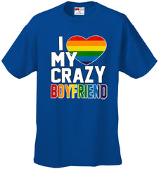 I Heart My Crazy Boyfriend Rainbow Pride Men's T-Shirt