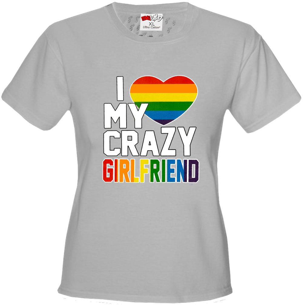 I Heart My Crazy Girlfriend Rainbow Pride Girl's T-Shirt