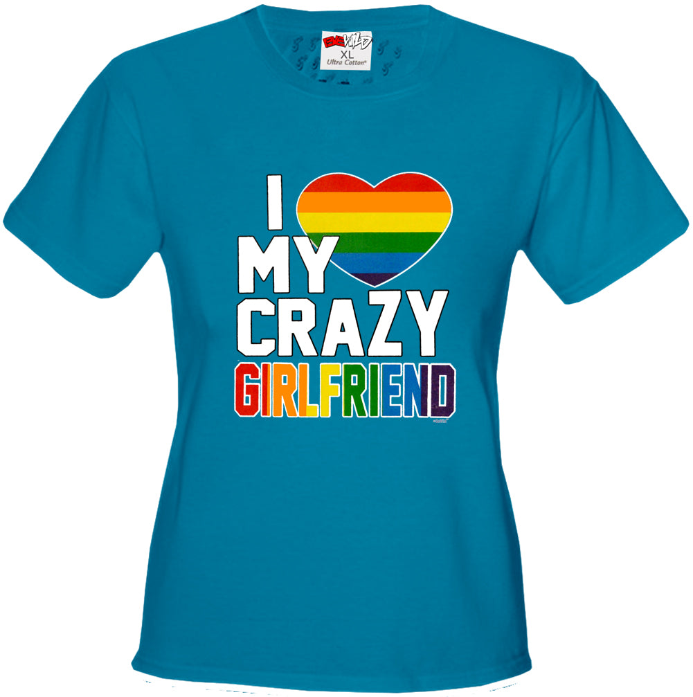 I Heart My Crazy Girlfriend Rainbow Pride Girl's T-Shirt