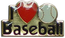 I Love Baseball Lapel Pin