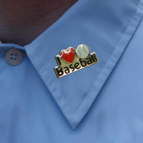I Love Baseball Lapel Pin
