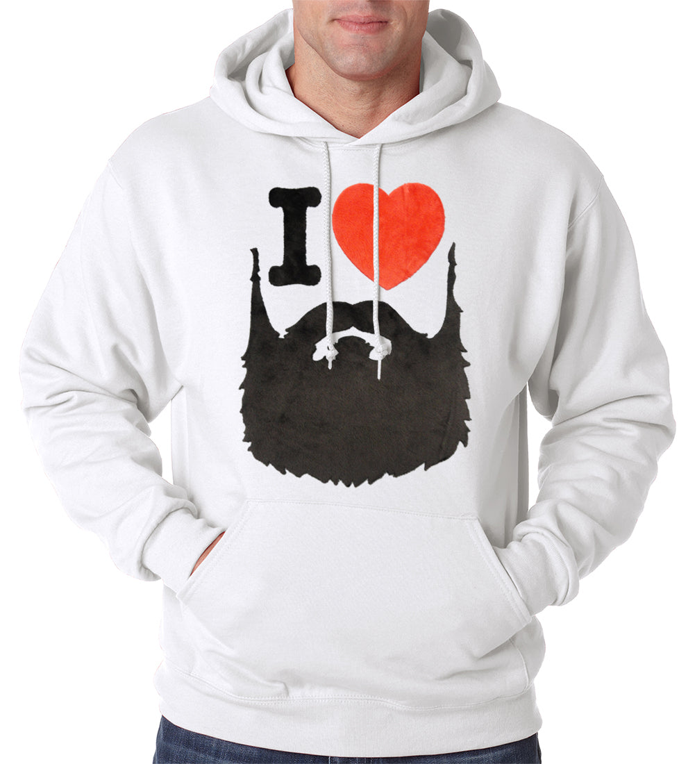 I Love Beards Fuzzy Adult Hoodie
