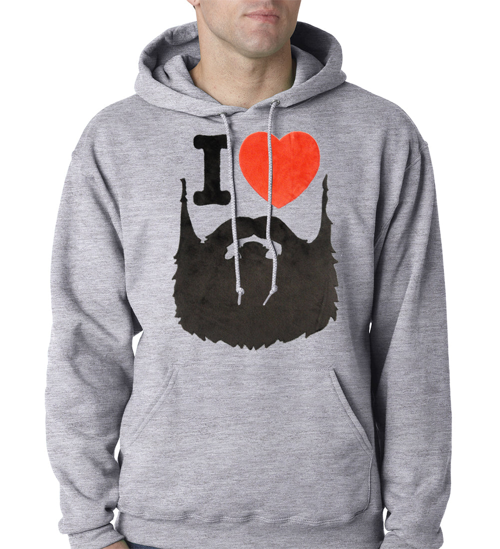 I Love Beards Fuzzy Adult Hoodie
