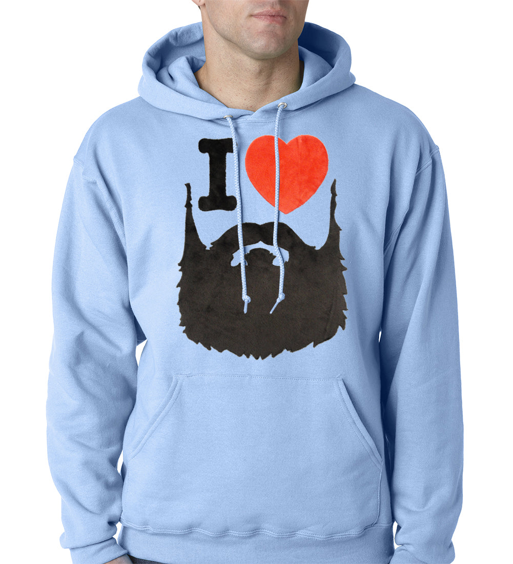 I Love Beards Fuzzy Adult Hoodie