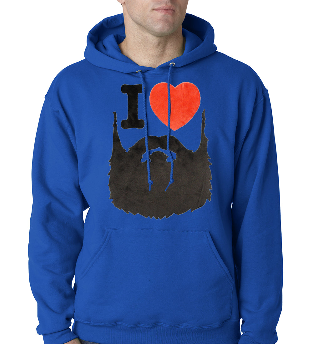 I Love Beards Fuzzy Adult Hoodie