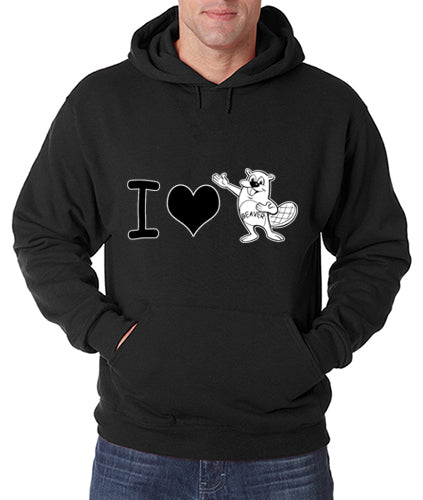 I Love Beavers Adult Hoodie