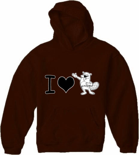 I Love Beavers Adult Hoodie