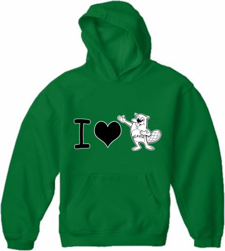 I Love Beavers Adult Hoodie