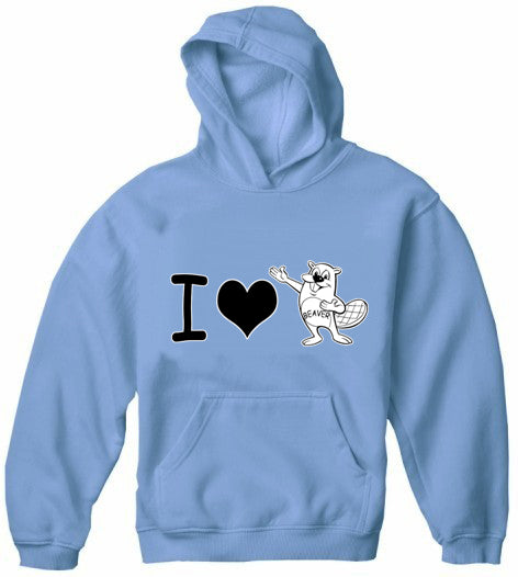 I Love Beavers Adult Hoodie