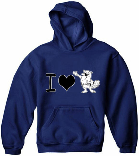 I Love Beavers Adult Hoodie