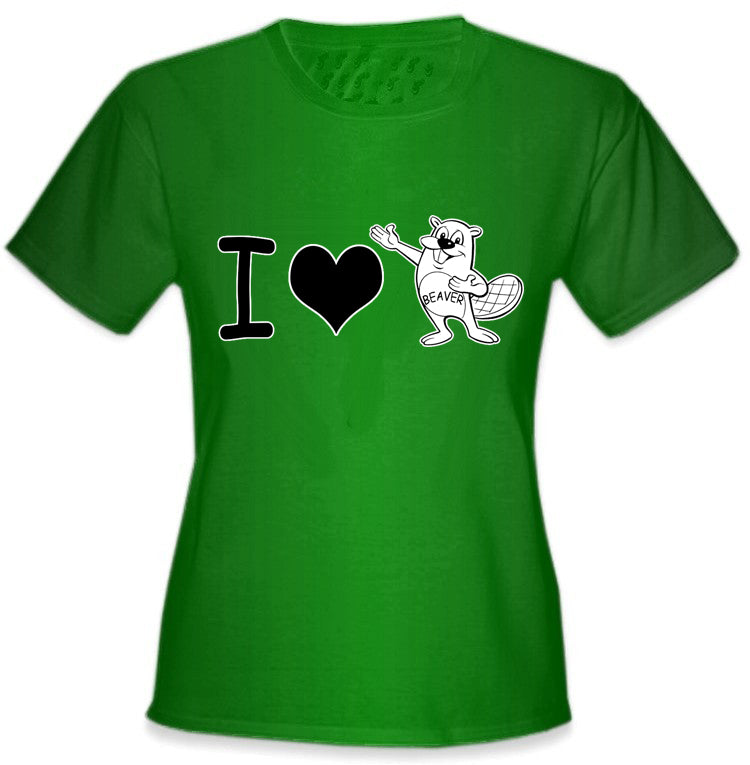 I Love Beavers Girls T-Shirt