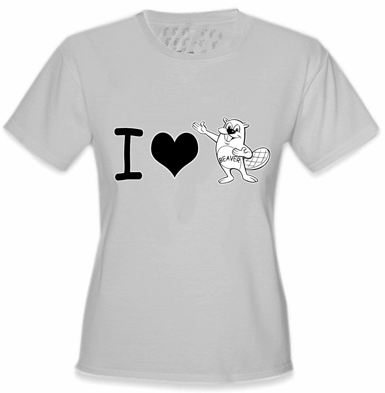 I Love Beavers Girls T-Shirt