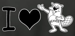 I Love Beavers Girls T-Shirt