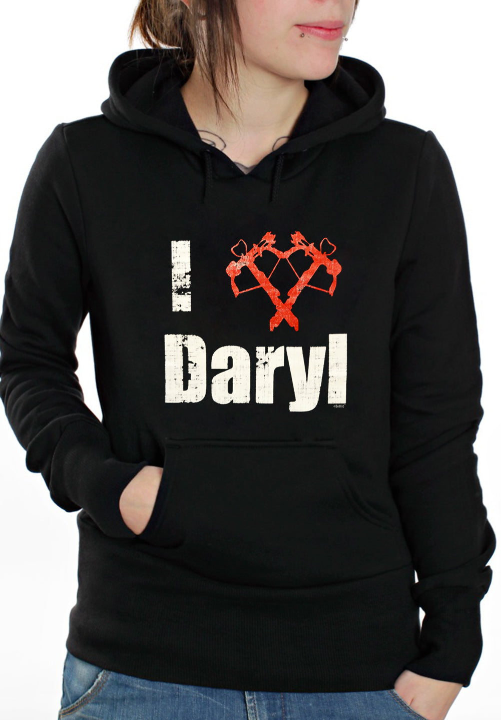 I Love Daryl Crossbow Heart Adult Hoodie