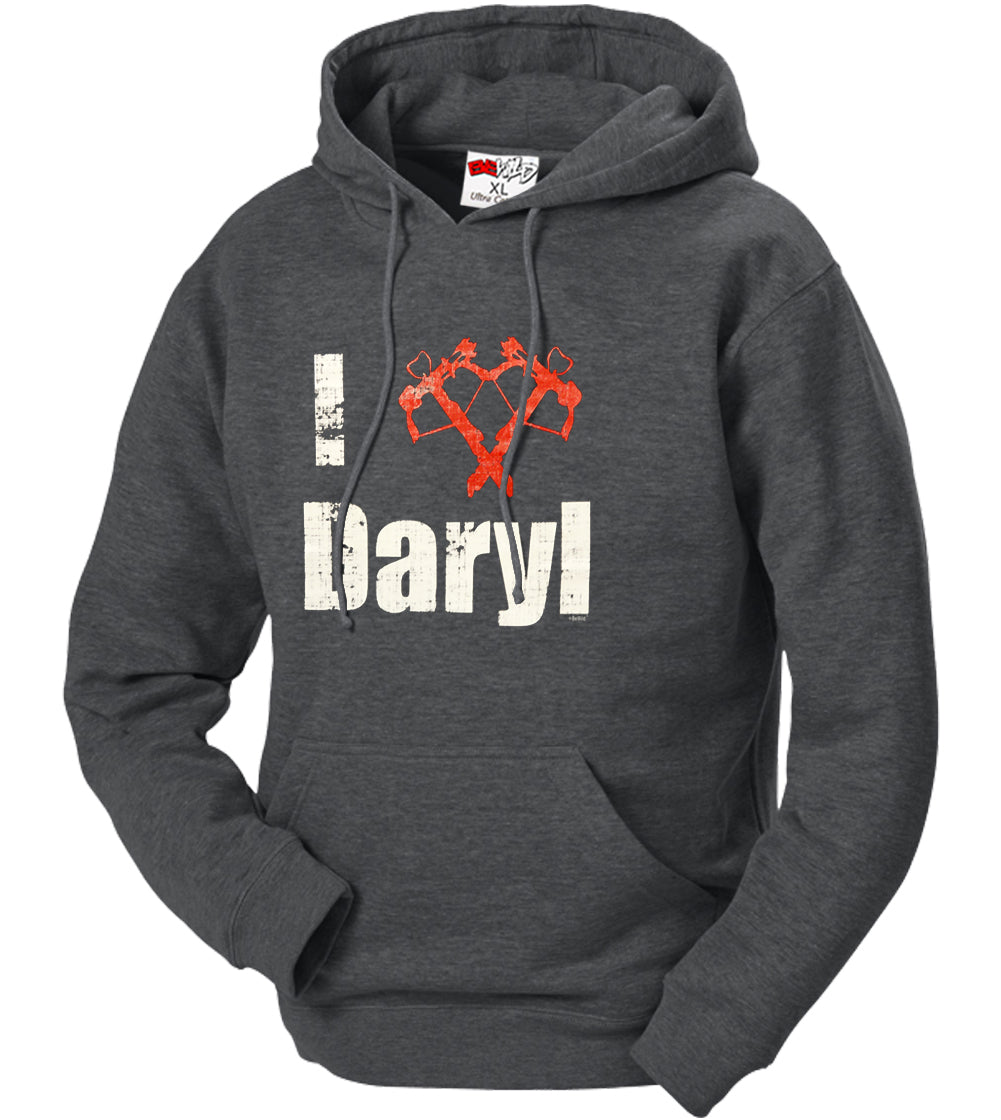I Love Daryl Crossbow Heart Adult Hoodie