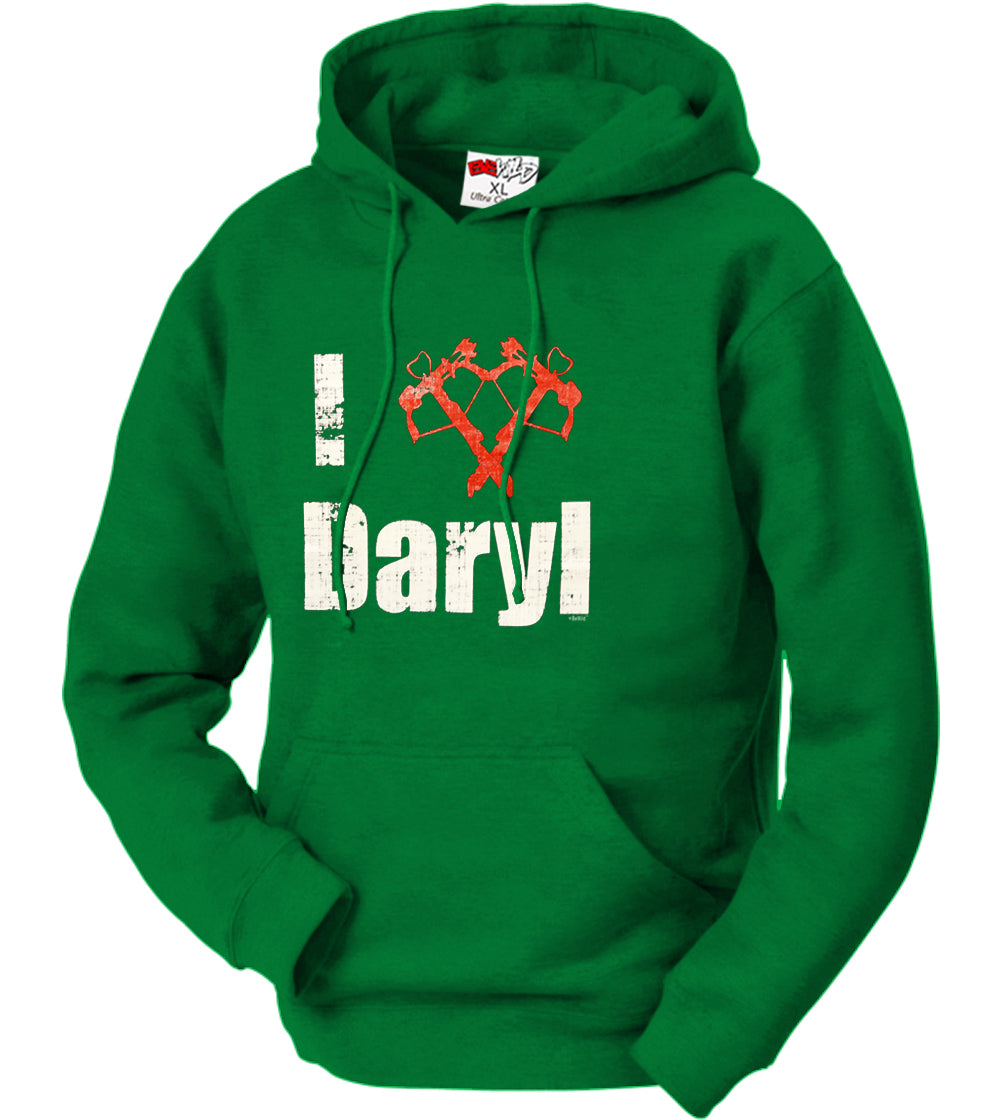 I Love Daryl Crossbow Heart Adult Hoodie