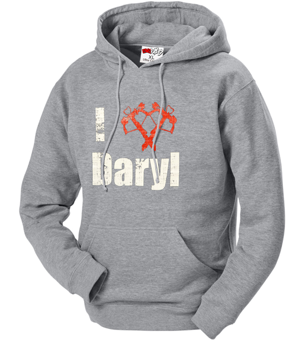 I Love Daryl Crossbow Heart Adult Hoodie