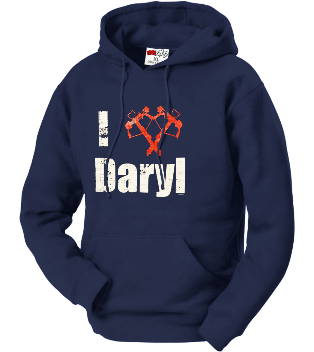 I Love Daryl Crossbow Heart Adult Hoodie