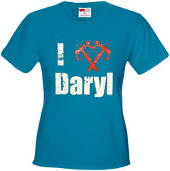 I Love Daryl Crossbow Heart Girl's T-Shirt