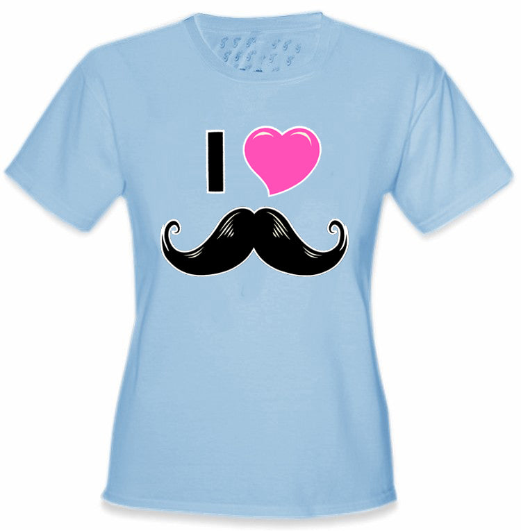 I Love Mustache Girl's T-Shirt