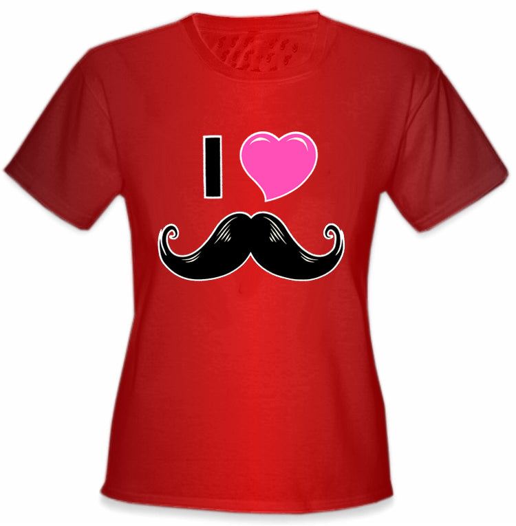 I Love Mustache Girl's T-Shirt