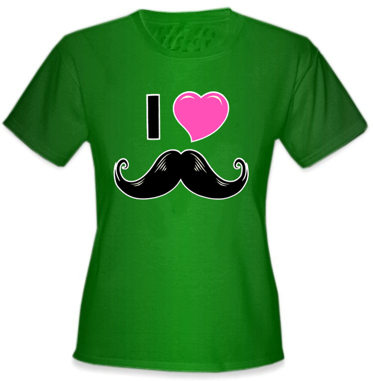 I Love Mustache Girl's T-Shirt