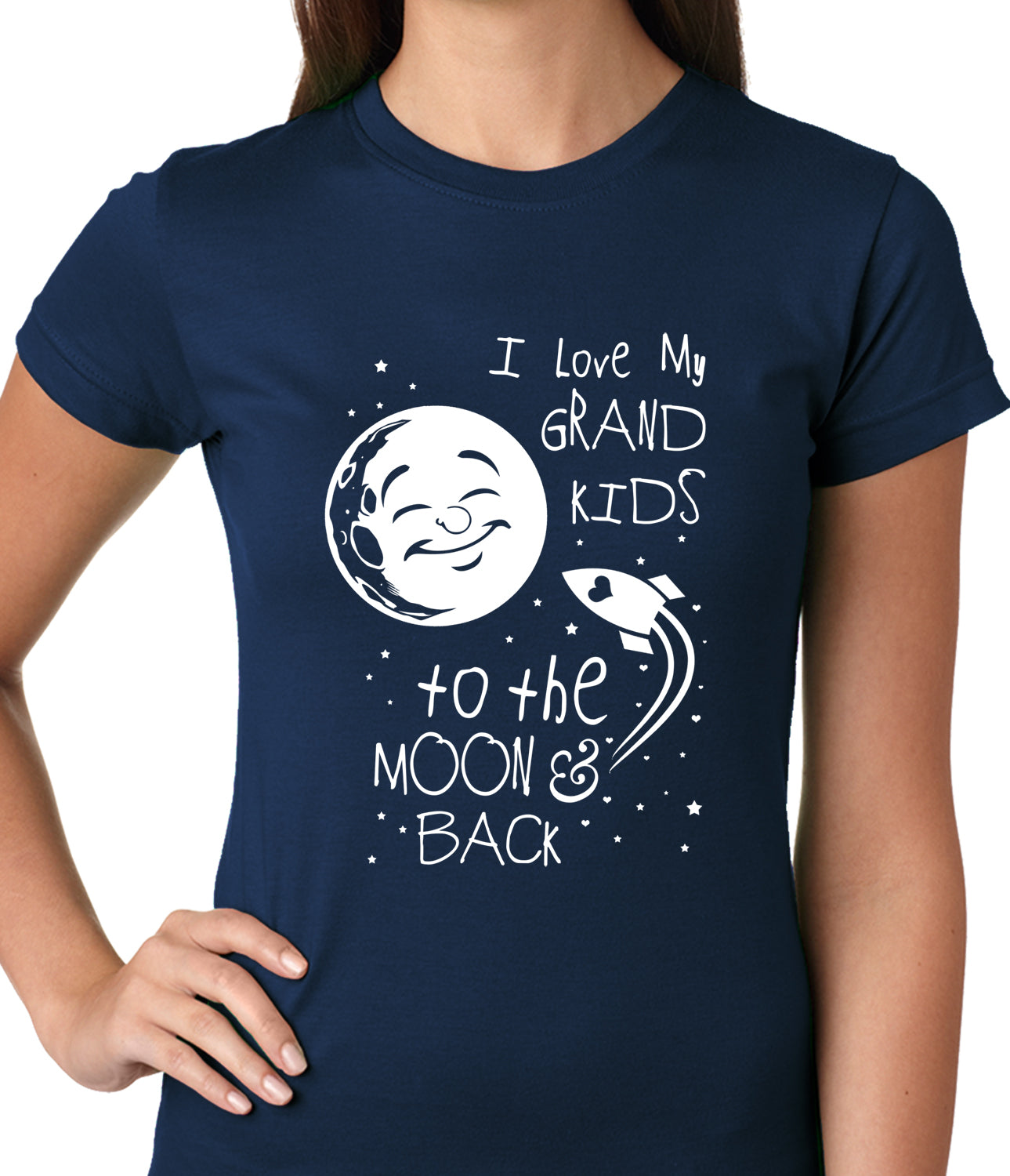 I Love My GrandKids to the Moon and Back Ladies T-shirt