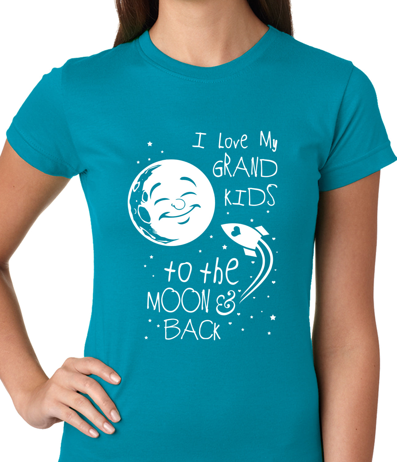 I Love My GrandKids to the Moon and Back Ladies T-shirt