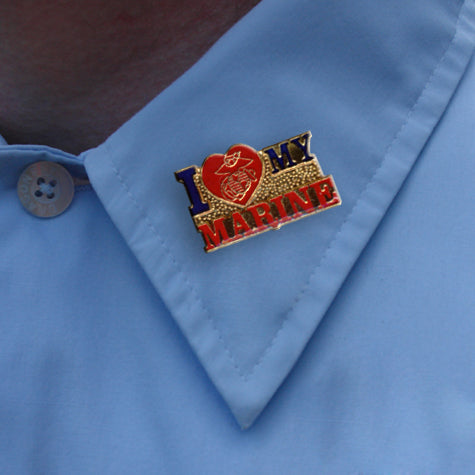 I Love My Marine Lapel Pin