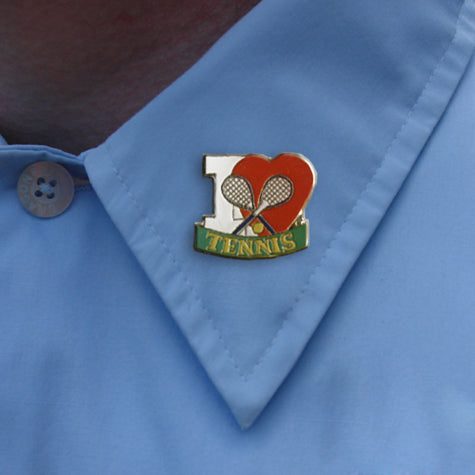 I Love Tennis Lapel Pin