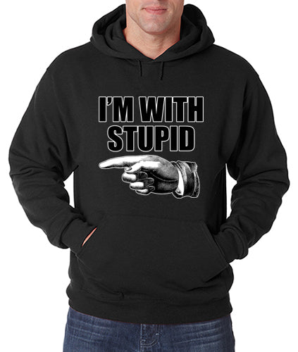 I'm With Stupid Adult Hoodie