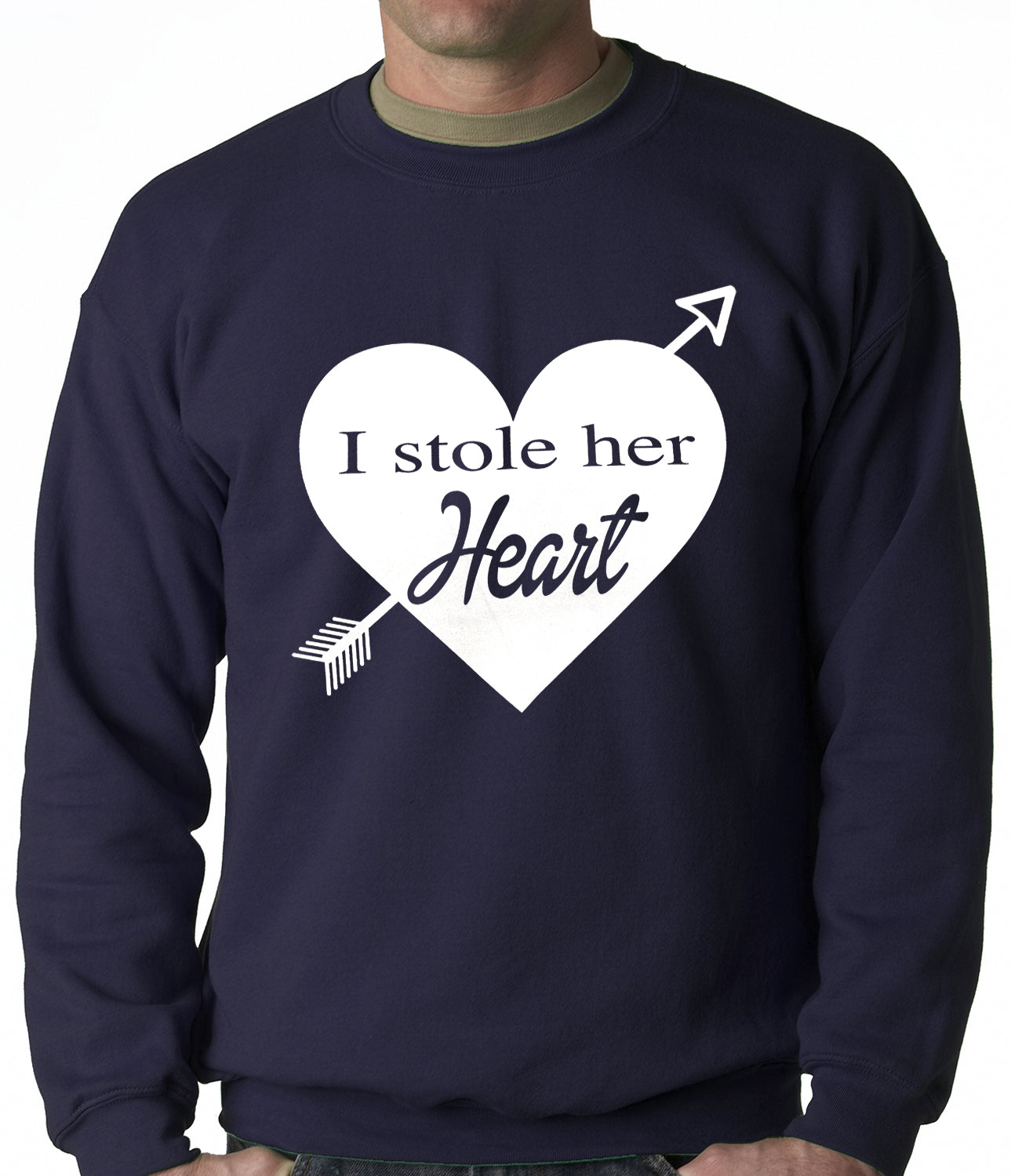 I Stole Her Heart Couples Adult Crewneck