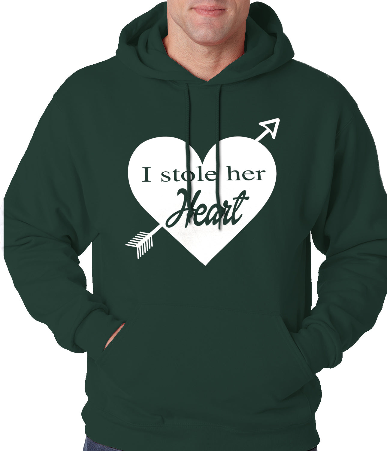 I Stole Her Heart Couples Adult Hoodie