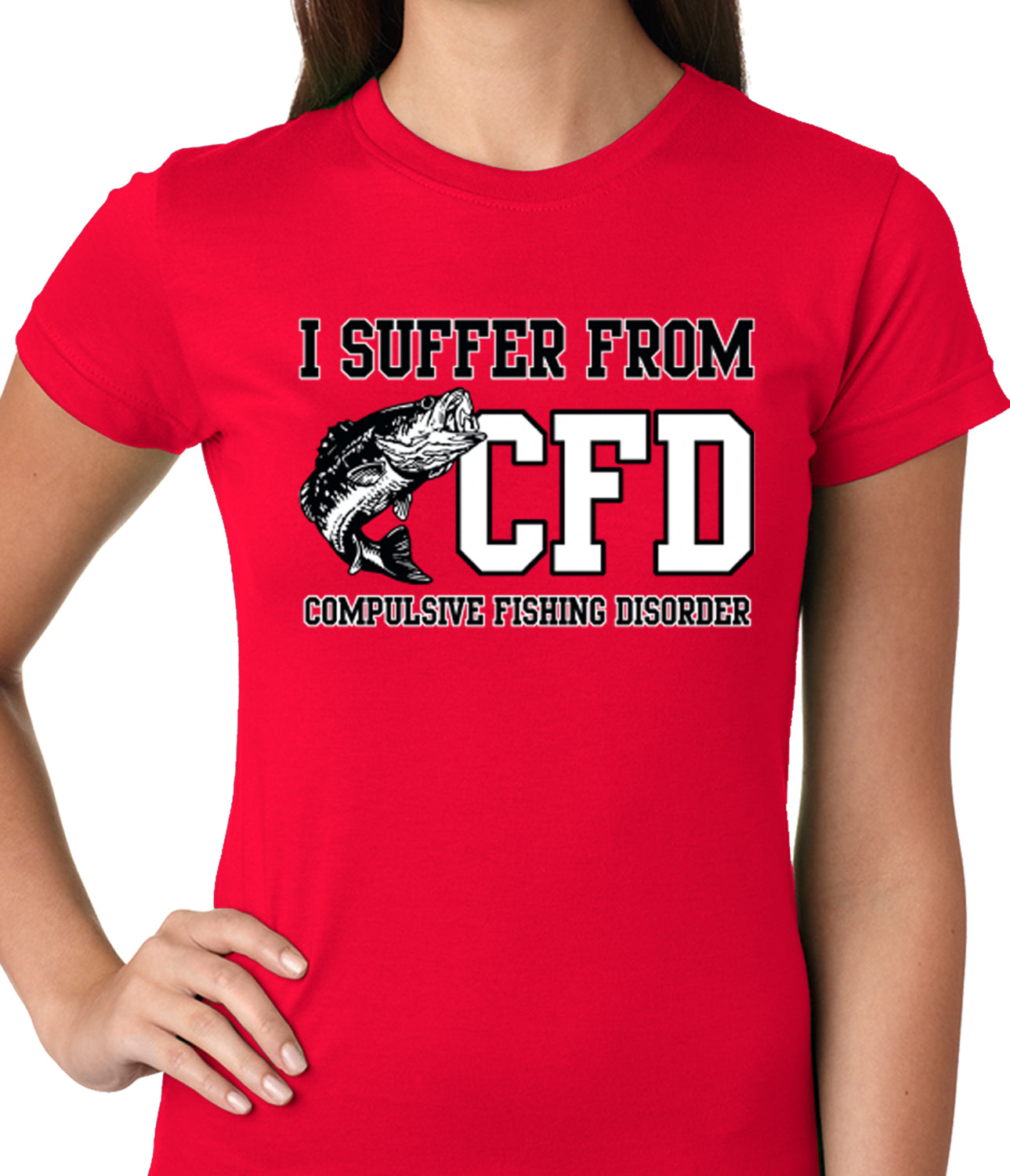 I Suffer From Compulsive Fishing Disorder Ladies T-shirt