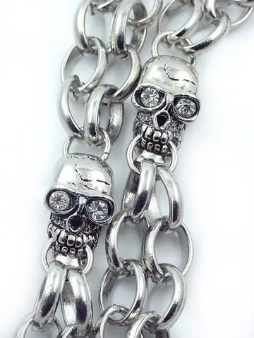 Iced Out  Skulls Jean & Wallet Chain