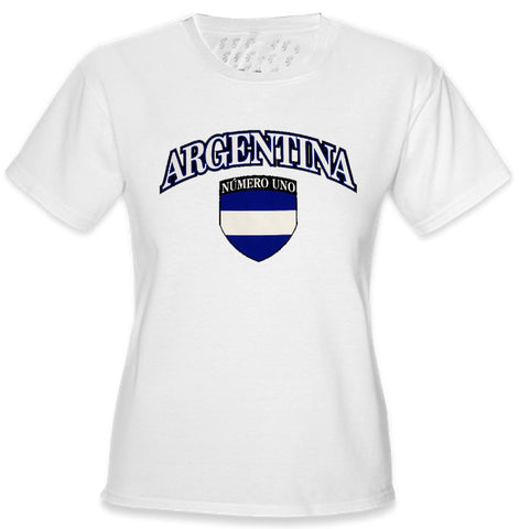International Soccer Shirts - Argentina Crest T-Shirt (Girls)