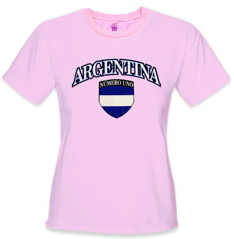 International Soccer Shirts - Argentina Crest T-Shirt (Girls)
