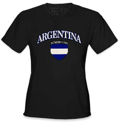International Soccer Shirts - Argentina Crest T-Shirt (Girls)