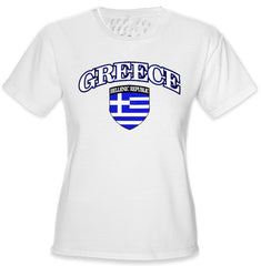 International Soccer Shirts - Greece Crest T-Shirt (Girls)