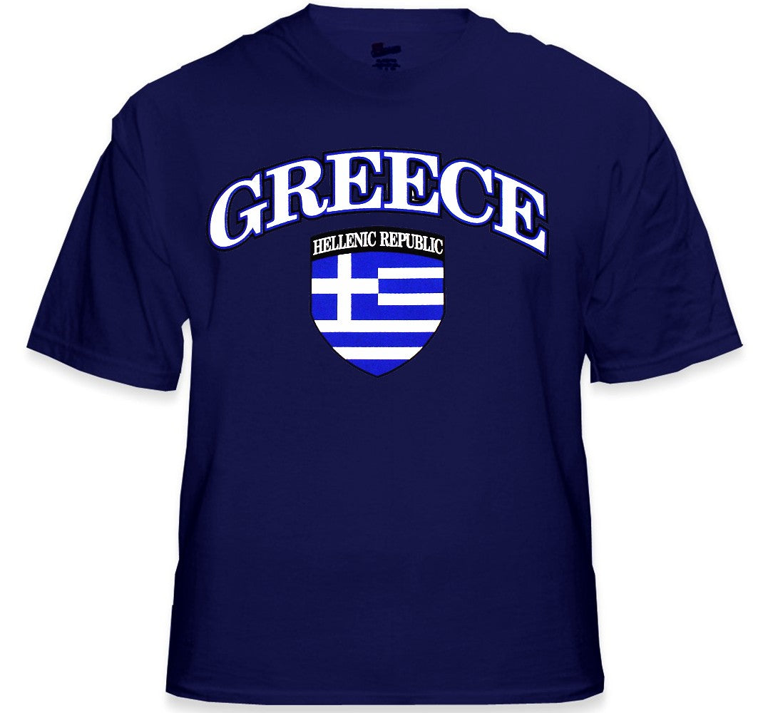 International Soccer Shirts - Greece Crest T-Shirt (Mens)