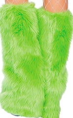Irish Green Furry Leg Warmers