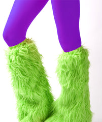 Irish Green Furry Leg Warmers