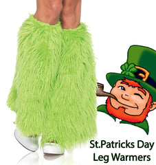 Irish Green Furry Leg Warmers