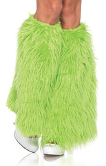 Irish Green Furry Leg Warmers
