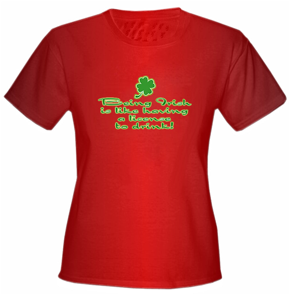 Irish License To Drink Girls T-Shirt