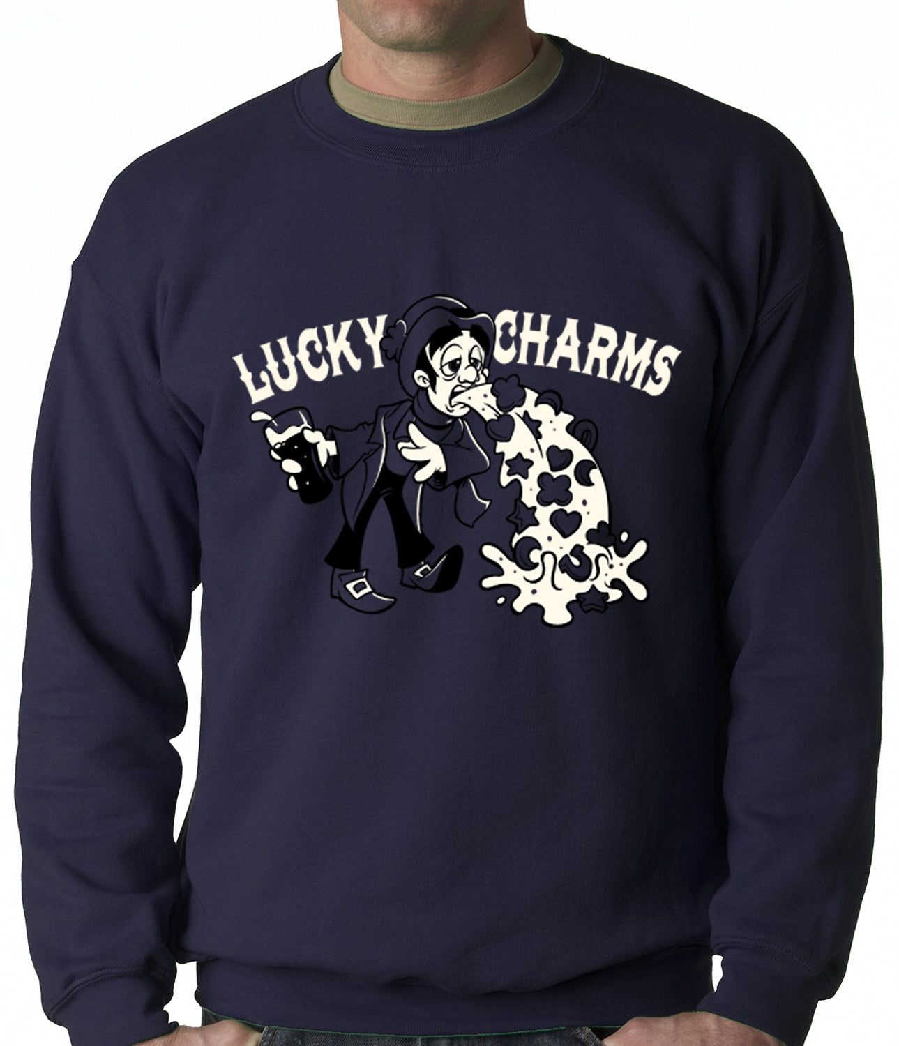 Irish Lucky Charms Funny Drinking Adult Crewneck